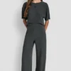 Hoch taillierte Hose mit weitem Bein Hoch taillierte Hose mit weitem Bein