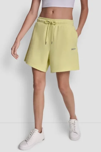 Hoch taillierte Sweat-Shorts mit Logo