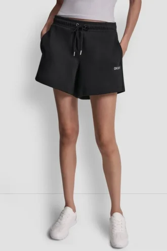 Hoch taillierte Sweat-Shorts mit Logo