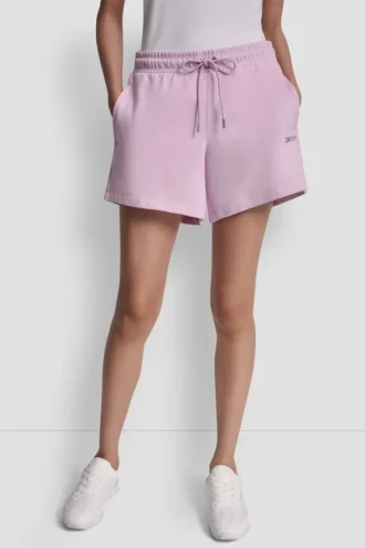 Hoch taillierte Sweat-Shorts mit Logo