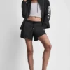 Hoch taillierte Sweat-Shorts mit Logo
