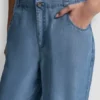 Hoch taillierte Tencel-Jeans mit weitem Bein