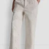 Hoch taillierte Twill-Hose mit weitem Bein Hoch taillierte Twill-Hose mit weitem Bein