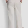 Hoch taillierte Twill-Hose mit weitem Bein Hoch taillierte Twill-Hose mit weitem Bein