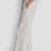 Hoch taillierte Twill-Hose mit weitem Bein Hoch taillierte Twill-Hose mit weitem Bein