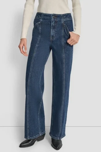 Hoch taillierte Utility-Jeans mit breitem Bein und 32-Zoll-Innenbeinlänge