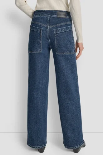 Hoch taillierte Utility-Jeans mit breitem Bein und 32-Zoll-Innenbeinlänge