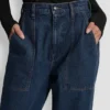 Hoch taillierte Utility-Jeans mit geradem Bein Hoch taillierte Utility-Jeans mit geradem Bein