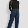 Hoch taillierte Utility-Jeans mit geradem Bein Hoch taillierte Utility-Jeans mit geradem Bein