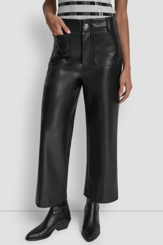 Hoch taillierte, verkürzte Hose mit weitem Bein Hoch taillierte, verkürzte Hose mit weitem Bein