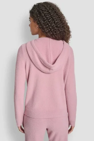 Hoodie aus Feder-Garn mit Kordelzügen und farblich abgestimmtem Logo