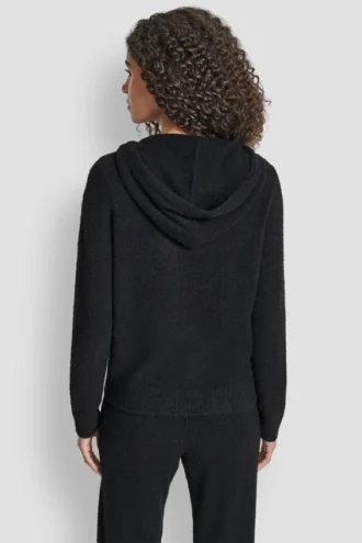 Hoodie aus Feder-Garn mit Kordelzügen und farblich abgestimmtem Logo