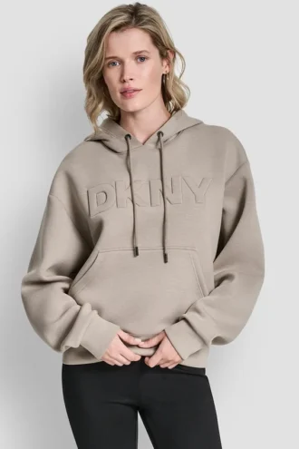 Hoodie aus Scuba-Stoff mit Logo-Prägung