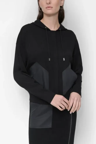 Hoodie mit überschnittenen Schultern und Reißverschluss
