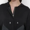 Hoodie mit überschnittenen Schultern und Reißverschluss Hoodie mit überschnittenen Schultern und Reißverschluss