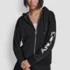 Hoodie mit durchgehendem Reißverschluss und Folienlogo Hoodie mit durchgehendem Reißverschluss und Folienlogo