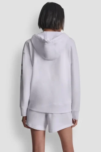 Hoodie mit durchgehendem Reißverschluss und Folienlogo