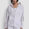 Hoodie mit durchgehendem Reißverschluss und Folienlogo Hoodie mit durchgehendem Reißverschluss und Folienlogo
