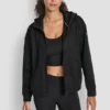Hoodie mit durchgehendem Reißverschluss und Gummizügen Hoodie mit durchgehendem Reißverschluss und Gummizügen