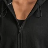 Hoodie mit durchgehendem Reißverschluss und Gummizügen Hoodie mit durchgehendem Reißverschluss und Gummizügen