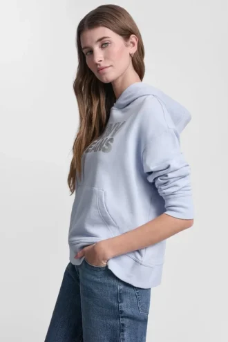 Hoodie mit gestapeltem Strass-Foil-Logo