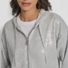 Hoodie mit Reißverschluss und Pailletten Hoodie mit Reißverschluss und Pailletten