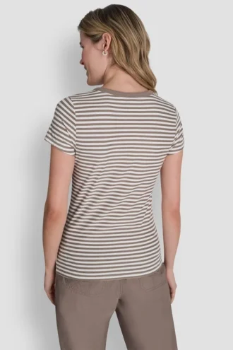 Hudson Rib T-Shirt mit farblich abgestimmtem Logo