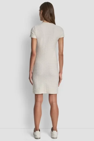 Jacquard-Kleid mit Rundhalsausschnitt und Logo