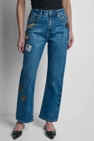 jeans mit mittlerer leibhhe nieten und aufnhern straight bein jeans 2 330x495 - Jeans mit mittlerer Leibh&ouml;he, Nieten und Aufn&auml;hern, Straight-Bein-Jeans
