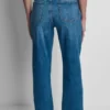 Jeans mit mittlerer Leibhöhe, Nieten und Aufnähern, Straight-Bein-Jeans