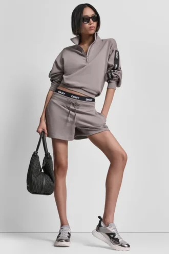 Jogging-Shorts mit hoher Taille und Logo