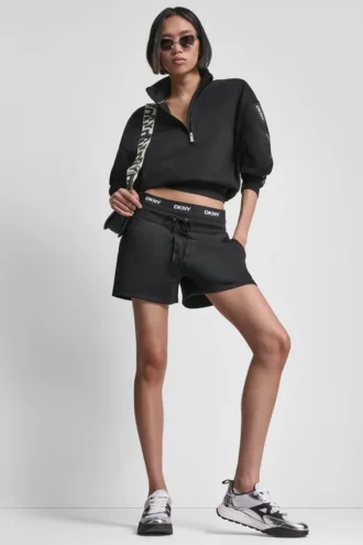 Jogging-Shorts mit hoher Taille und Logo