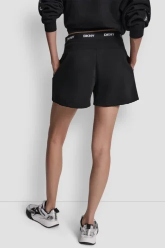 Jogging-Shorts mit hoher Taille und Logo