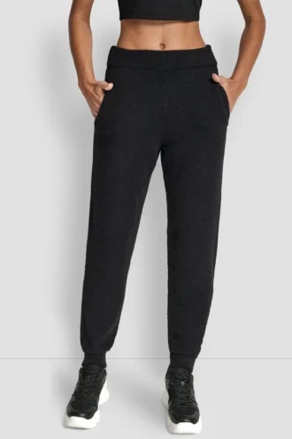 Jogginghose aus Feder-Garn mit Taschen und farblich abgestimmtem Logo