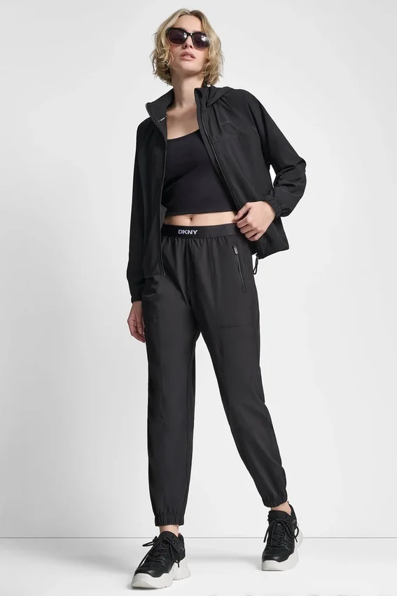Jogginghose mit extra hoher Taille, Logo-Bund und weitem Bein Jogginghose mit extra hoher Taille, Logo-Bund und weitem Bein