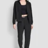Jogginghose mit extra hoher Taille, Logo-Bund und weitem Bein Jogginghose mit extra hoher Taille, Logo-Bund und weitem Bein