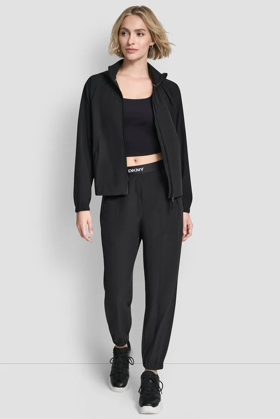 Jogginghose mit extra hoher Taille, Logo-Bund und weitem Bein Jogginghose mit extra hoher Taille, Logo-Bund und weitem Bein