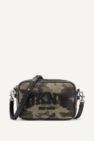 Kameratasche mit geprägtem Nell-Logo und Camouflage-Print