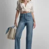 Klassische Straight-Jeans mit hoher Leibhöhe Klassische Straight-Jeans mit hoher Leibhöhe