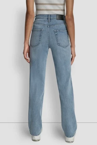 Klassische Straight-Jeans mit hoher Leibhöhe