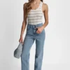 Klassische Straight-Jeans mit hoher Leibhöhe Klassische Straight-Jeans mit hoher Leibhöhe