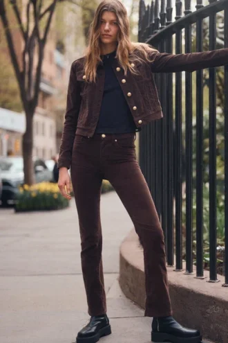 Hoch taillierte Bootcut-Hose