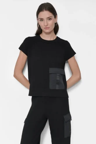 Kurzärmeliger Pullover mit Cargotaschen
