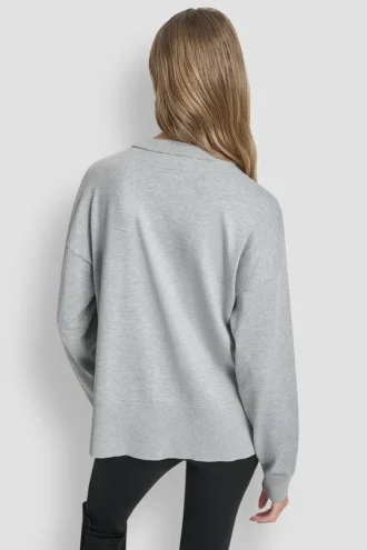 Langarm-Pullover mit Glitzer-Logo