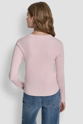 Langarm-Pullover mit Logo-Einfassung