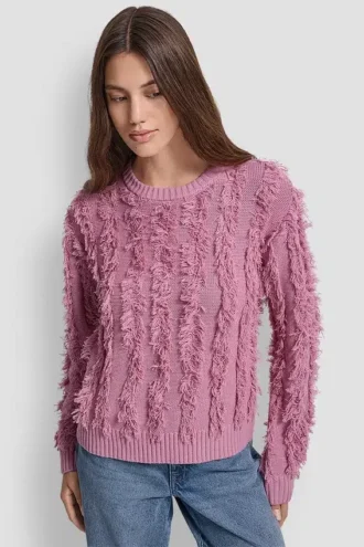 Langarm-Pullover mit Rundhalsausschnitt und Ziernähten an den Ärmeln