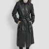 Langer Trenchcoat aus Kunstleder Langer Trenchcoat aus Kunstleder