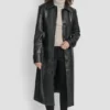 Langer Trenchcoat aus Kunstleder Langer Trenchcoat aus Kunstleder