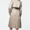 Langer Zweireiher-Trenchcoat mit Gürtel Langer Zweireiher-Trenchcoat mit Gürtel