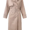 Langer Zweireiher-Trenchcoat mit Gürtel Langer Zweireiher-Trenchcoat mit Gürtel